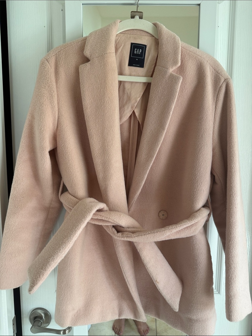GAP Blush Pink Belted Trench Coat